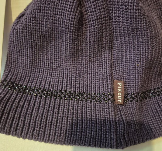 Pikeur Knit Cap Strass Bauble Hat - Purple