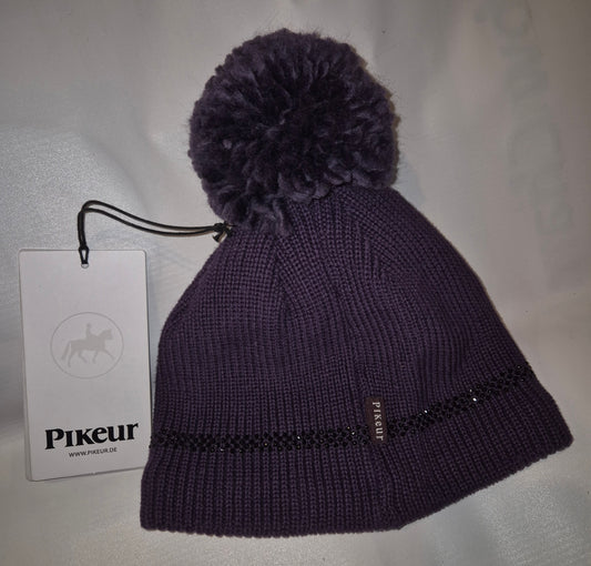 Pikeur Knit Cap Strass Bauble Hat - Purple