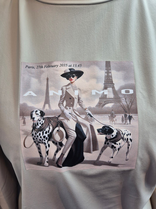 Animo Italia - Floris Long Sleeve Top Light Grey