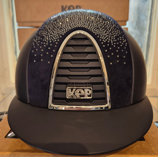 KEP Cromo 2.0 Blue Matt with Crystal Logo, Chrome grill and velvet Swarovski front panel - Medium Shell
