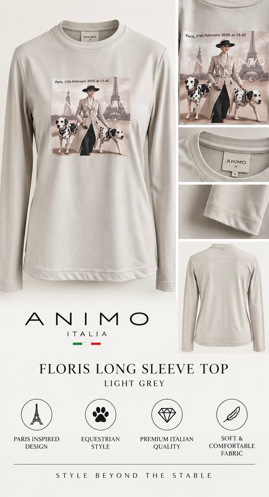 Animo - Floris Long Sleeve Top Light Grey