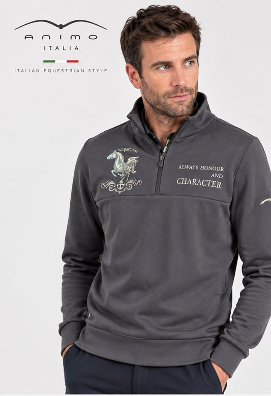 Animo Italia Elisto Men’s Half-Zip Jumper – Black