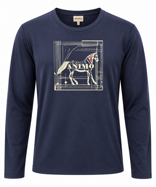 Animo Italia - Corona Mens Long Sleeve Top, Navy