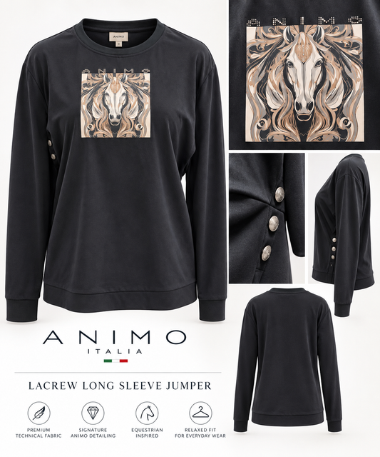 Animo Italia - Lacrew Long Sleeve Jumper Black
