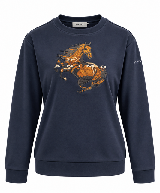 Animo Lamar Embroidered Horse Sweatshirt – Navy