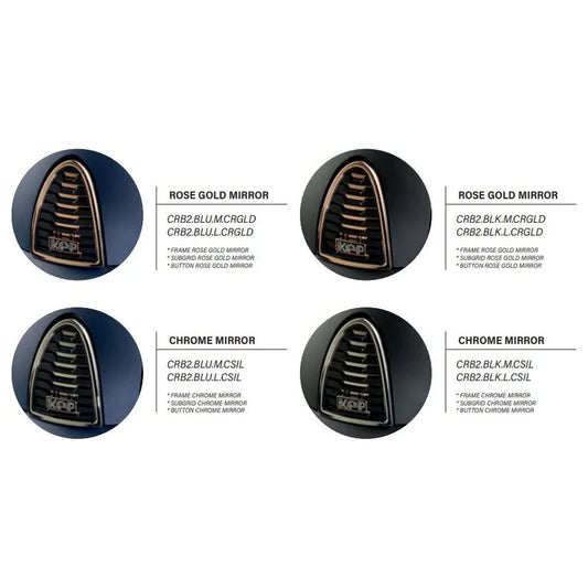 KEP Chromo 2 Matt with rose gold mirror surround and crystals logo