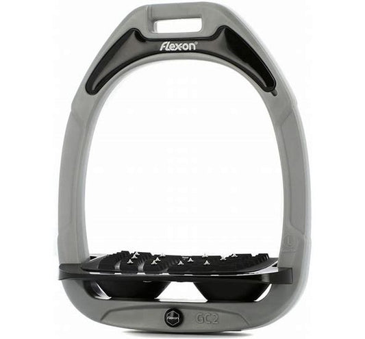 Flex-On Green Composite Ultra Grip Stirrups - Silver Grey/Black/Black