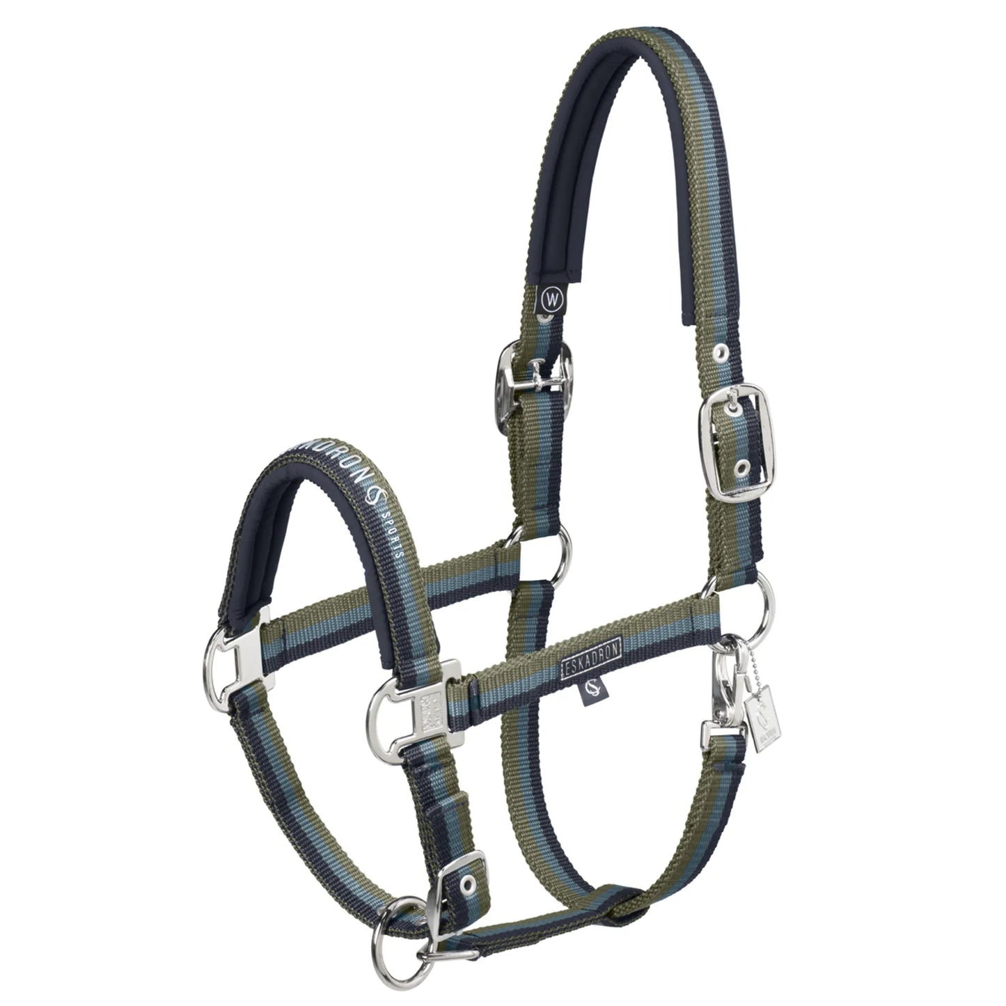Eskadron Double Pin Headcollar Classic Sports - Navy/Steel Blue/Dusty Olive