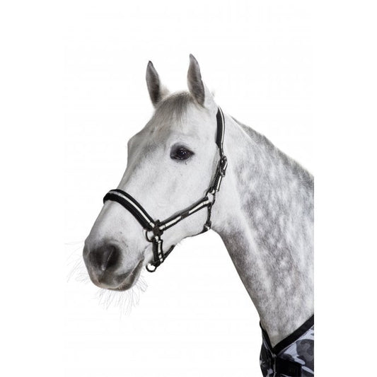 Eskadron Platinum Pure Striped Headcollar - Silver/White