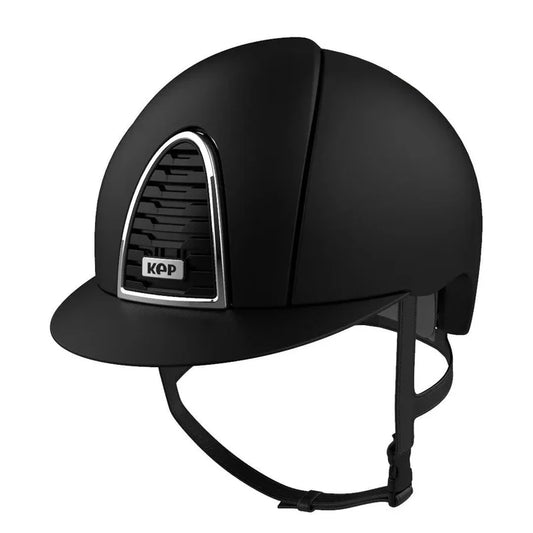 KEP Cromo 2.0 Textile Riding Helmet Black with chrome grill - Large Shell