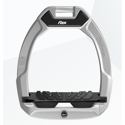 Flex-On Safe-On Ultra Grip Safety Stirrups - Silver Grey/Black/Black