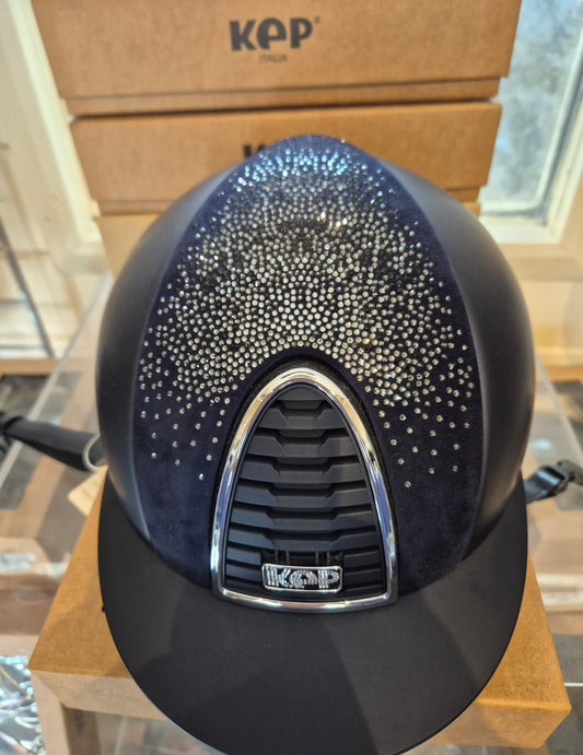 KEP Cromo 2.0 Blue Matt with Crystal Logo, Chrome grill and velvet Swarovski front panel - Medium Shell