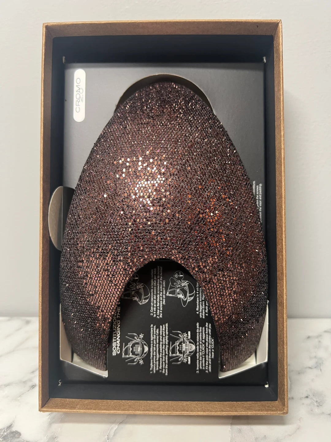 KEP Italia Cromo 2.0 Helmet Front Insert – Glitter Brown