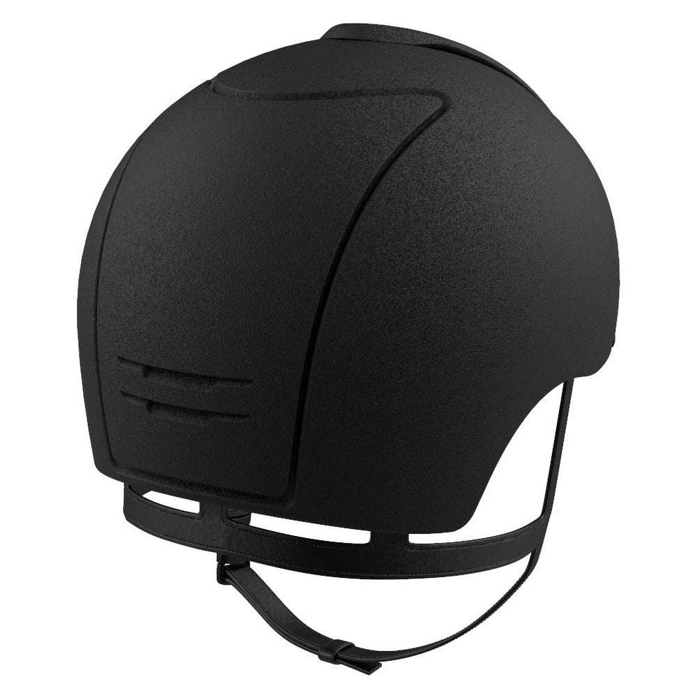 KEP Cromo 2.0 Black Textured Jockey Helmet with chrome grill - Medium Shell