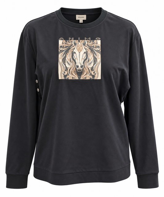 Animo Italia - Lacrew Long Sleeve Jumper Black