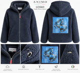 Animo Lesko Teddy Fleece Hooded Jacket – Navy