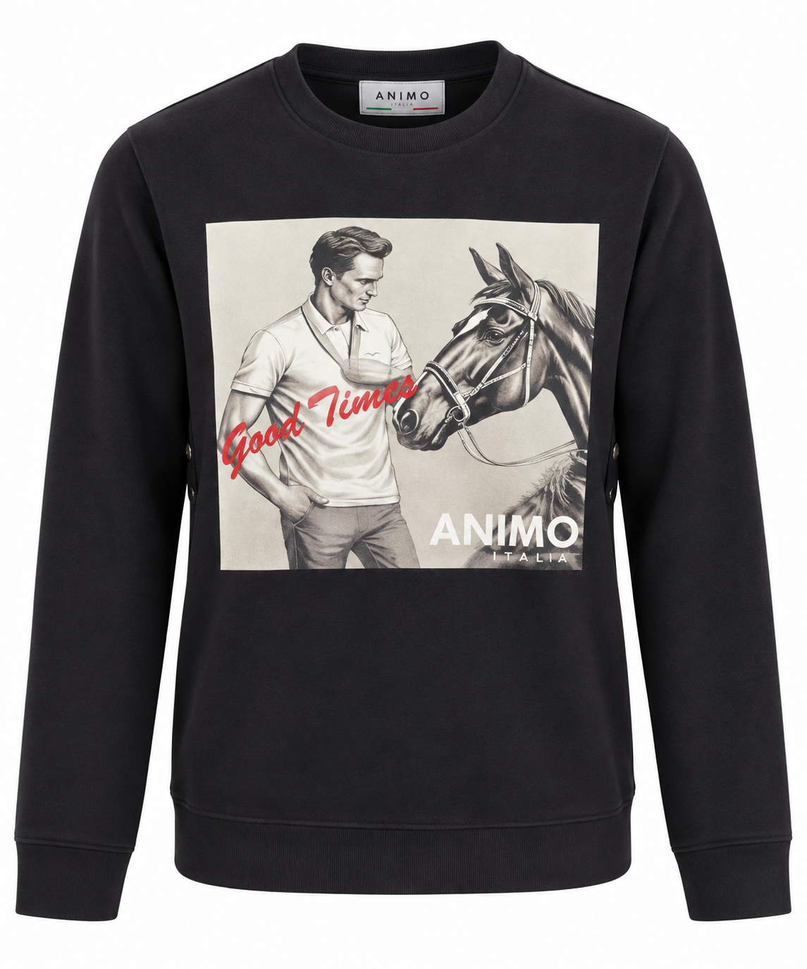 Animo Italia - Elvio Mens Jumper, Black
