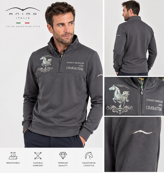 Animo Italia Elisto Men’s Half-Zip Jumper – Black