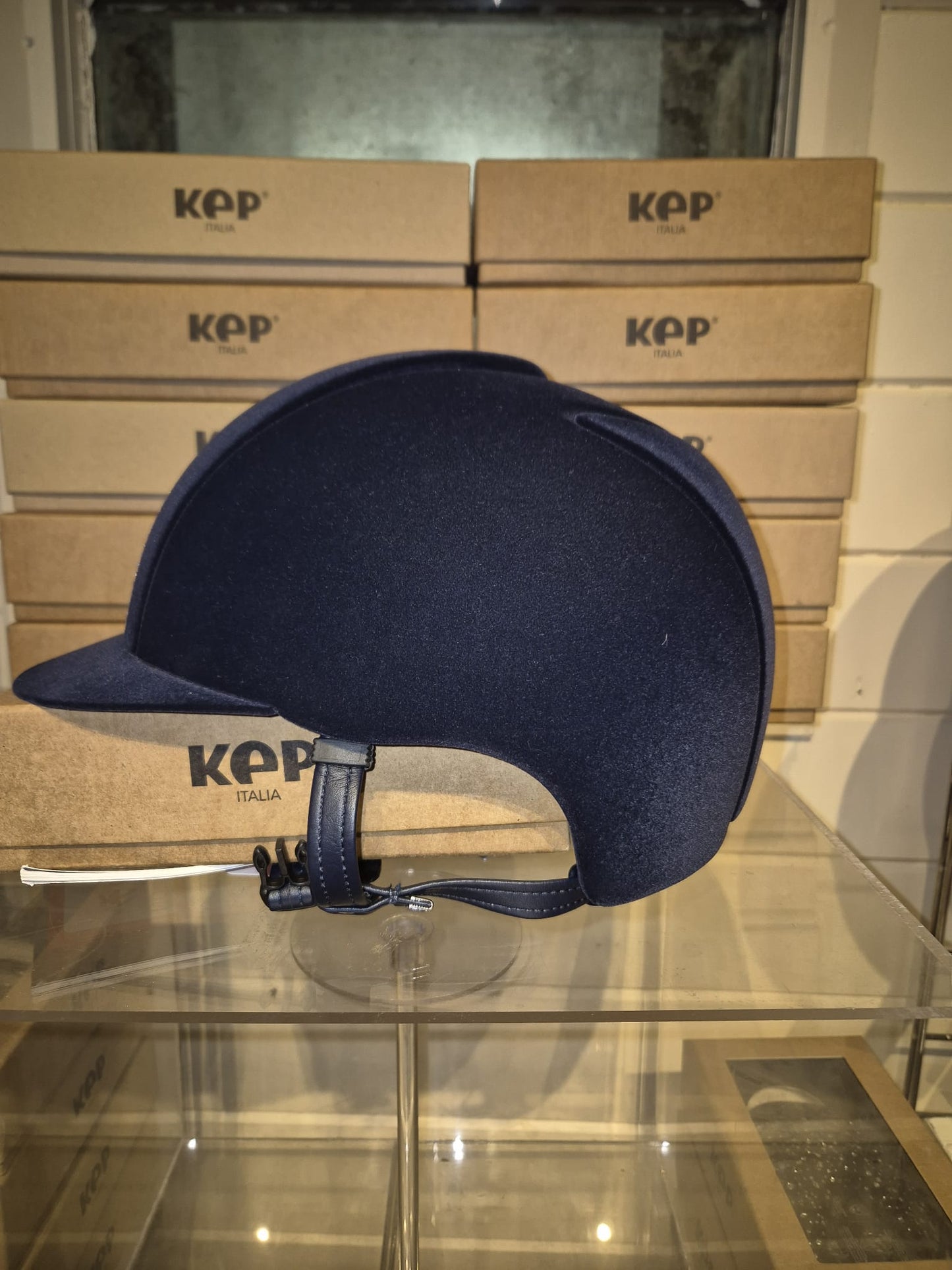 KEP Helmet Cromo 1 Blue Velvet, Crystal Grill - Medium Shell