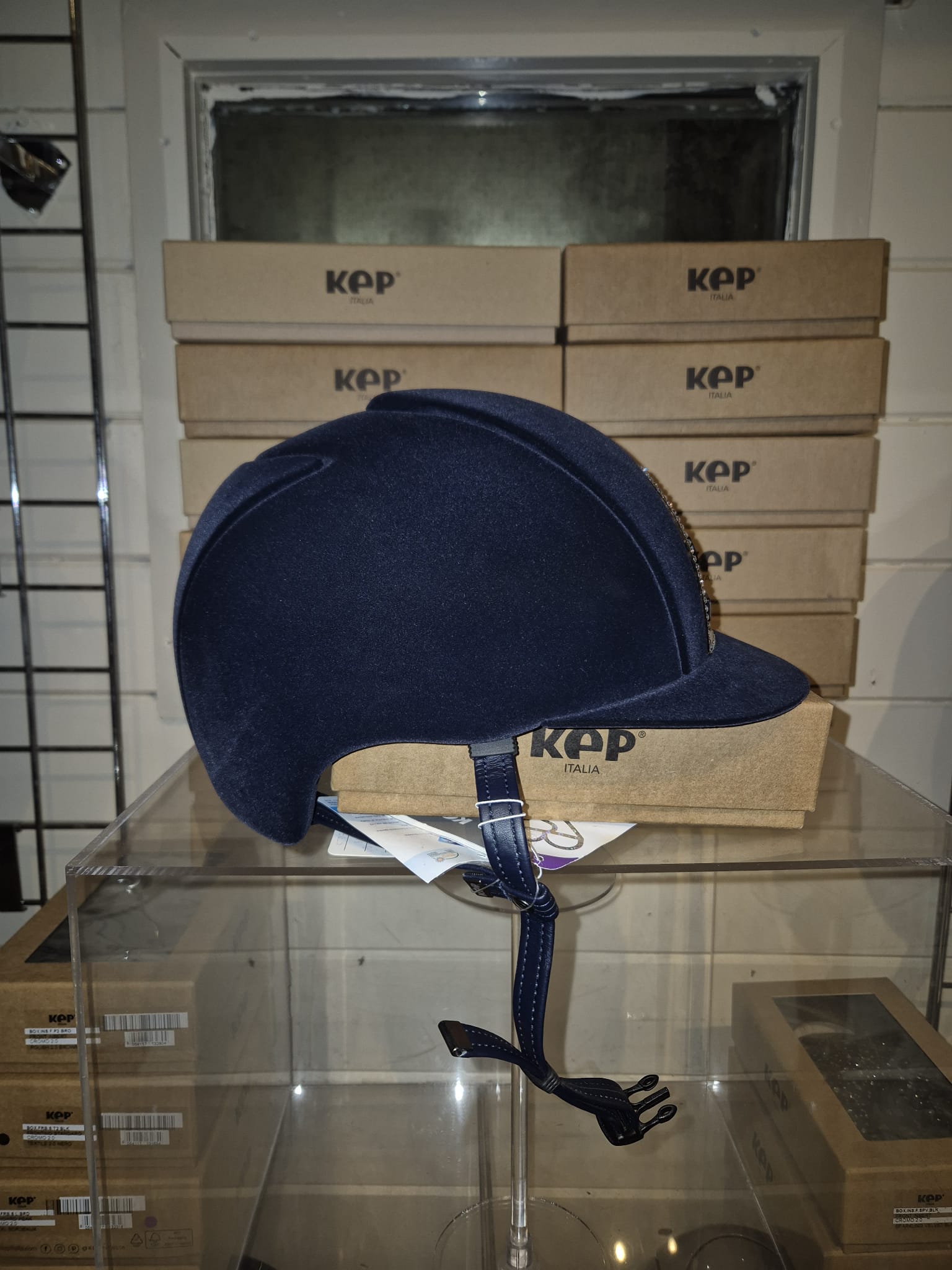 KEP Helmet Cromo 1 Blue Velvet, Crystal Grill - Medium Shell