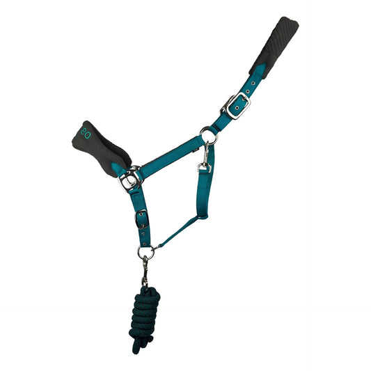 Cameo Elite Headcollar and Rope - Teal/Grey