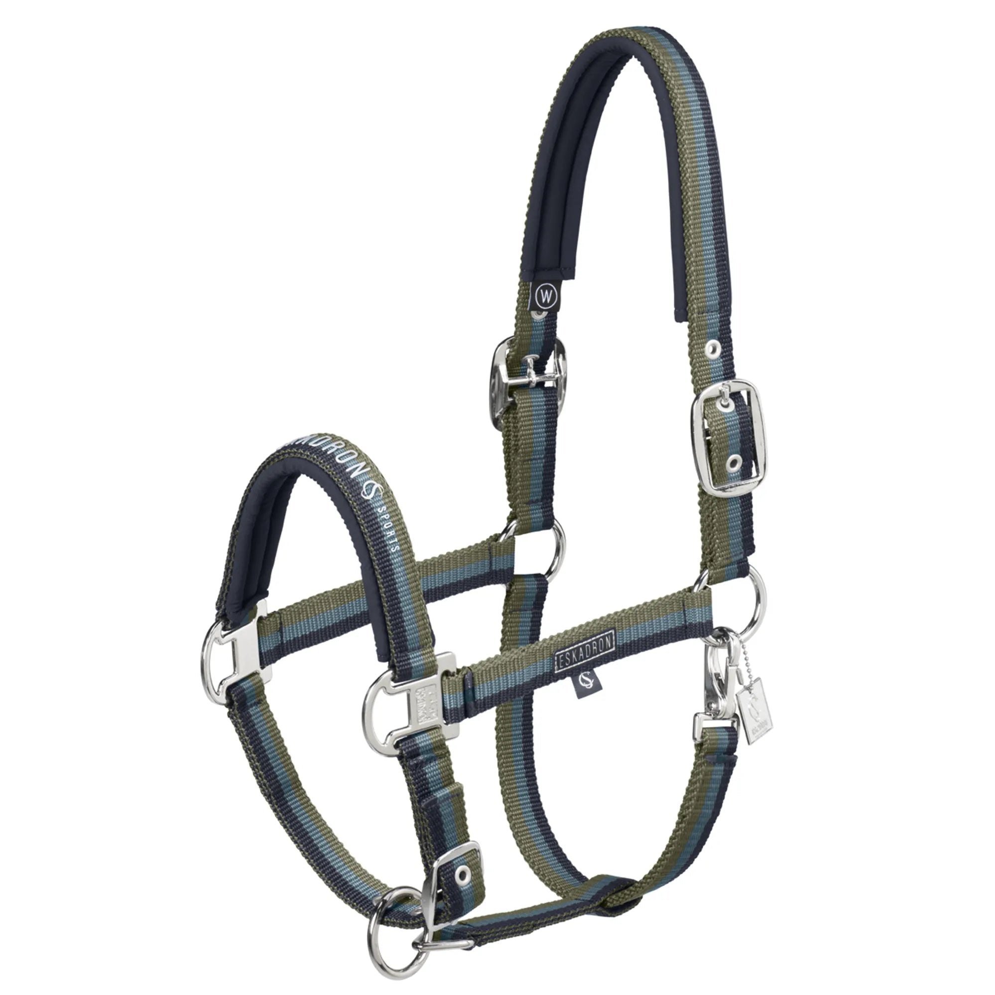 Eskadron Double Pin Headcollar Classic Sports - Navy/Steel Blue/Dusty Olive