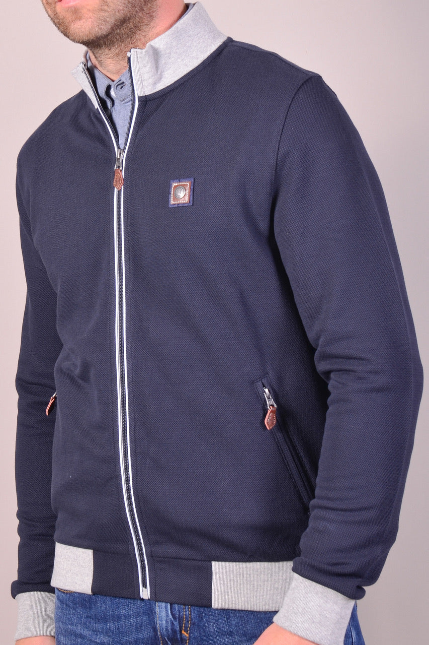 Harcour Stanley Mens Zip Up Sweater - Navy