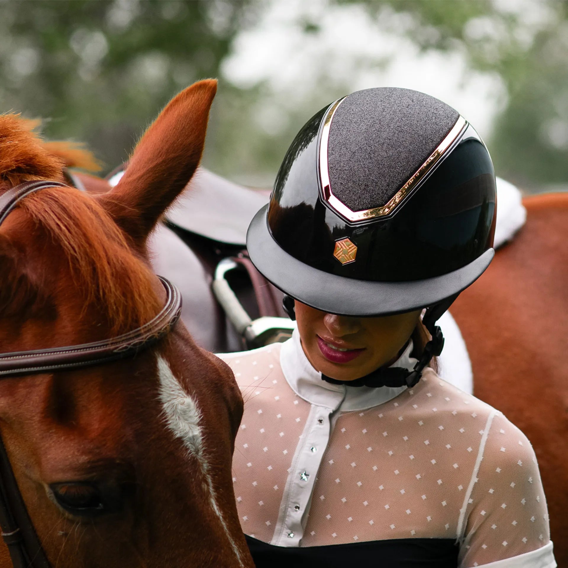 Charles Owen EQX Kylo Gloss Riding Helmet Wide Peak