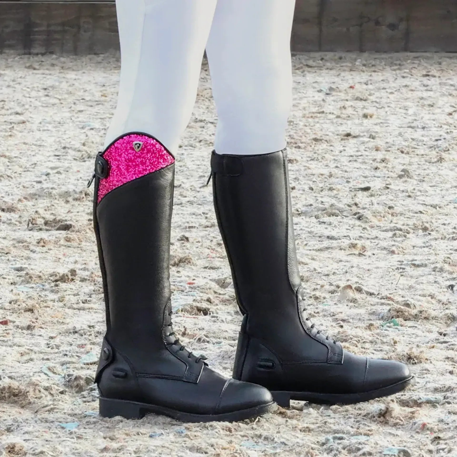 Hy Equestrian Eren Riding Boot - Black/Pink