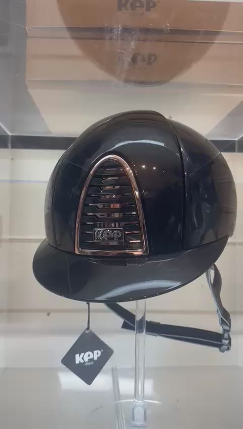 KEP Chromo 2 black Shine  with rose gold mirror surround and crystals logo