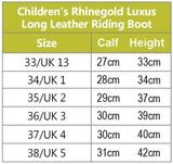 Rhinegold Childs Young Rider Luxus Long Leather Laced Front Riding Boot