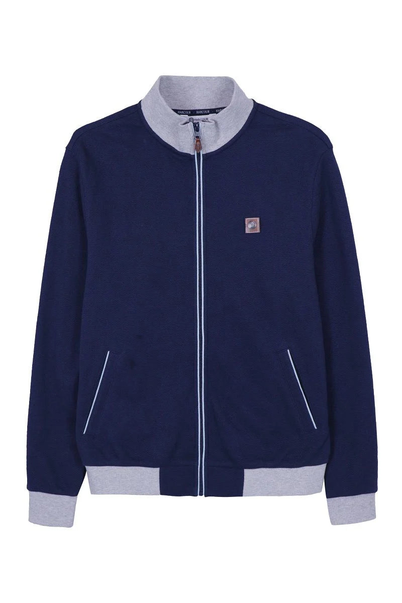 Harcour Stanley Mens Zip Up Sweater - Navy